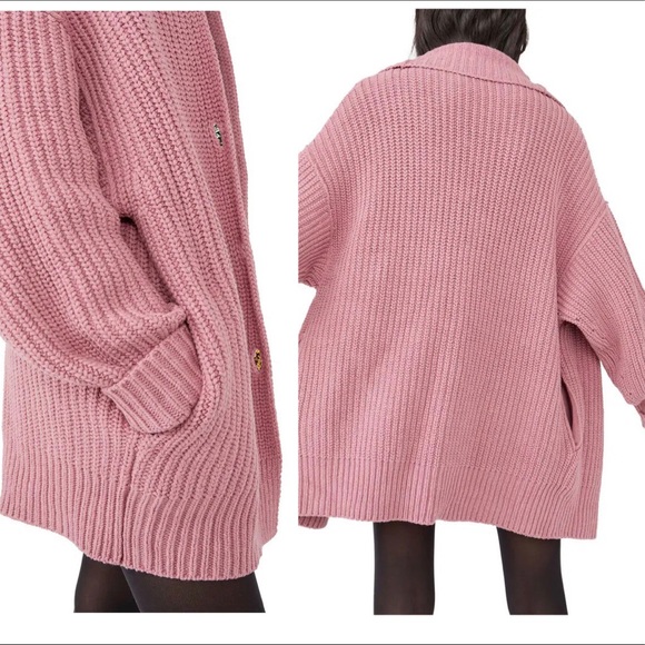 FREE PEOPLE Swim Too Deep Cardigan NWT Sz XS Smoked Pink - Picture 8 of 16